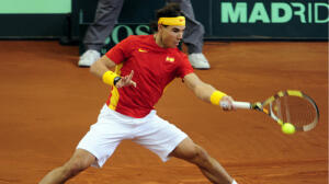 Primer partido de la final de la Davis entre Nadal y Mónaco