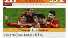 La prensa española, exultante de gozo tras el pase de España a la final