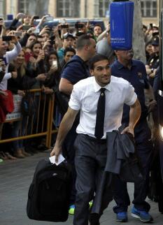 Final de la Copa del Rey: llegada del Barcelona a Valencia